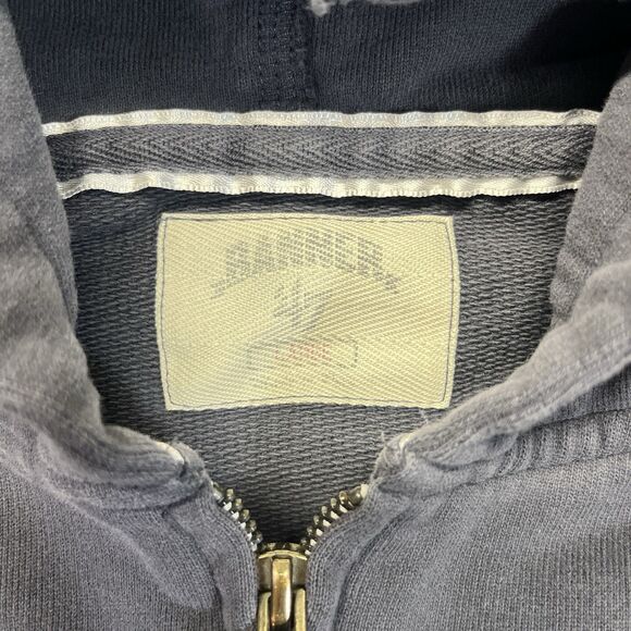 47 Brand Banner MLB Boston Red Sox Zip Up Hoodie Women’s Medium Blue Distressed - Picture 4 of 11